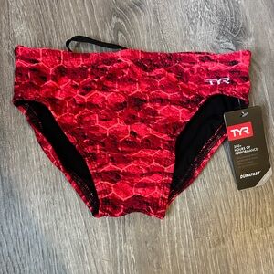 TYR Red and Black Speedo